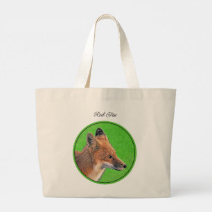 Bolso De Tela Gigante Retrato de Red Fox Pintura de Arte Natural Origina