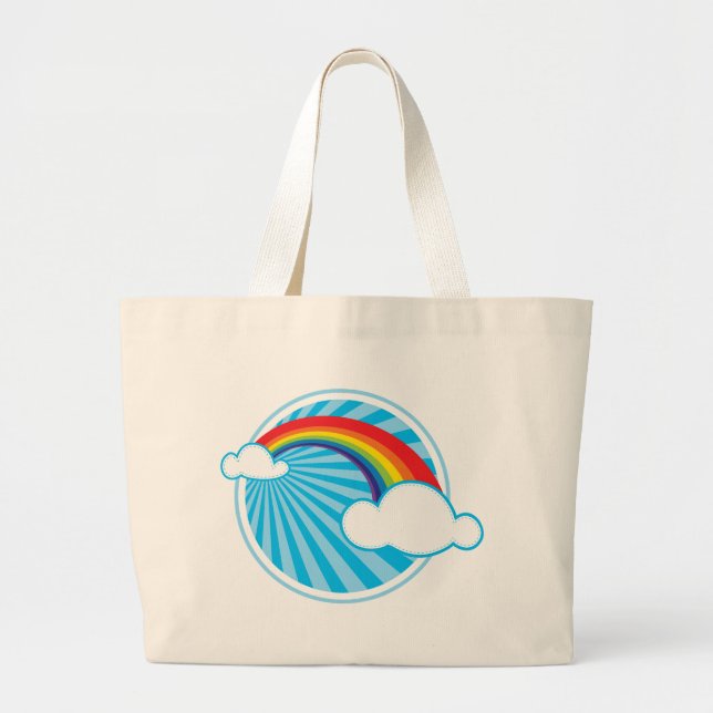 BOLSO DE TELA GIGANTE RETRO RAINBOW (Frente)