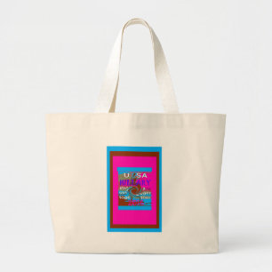 Bolso De Tela Gigante Retro USA Stronger Together Resumen Imprimir arte