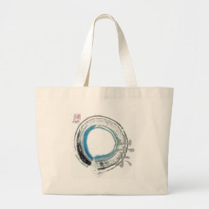 Bolso De Tela Gigante Reverencia del zen, Enso [azul, negro, tonos