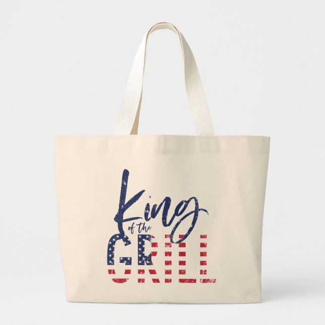 Bolso De Tela Gigante Rey del tote de la parrilla (Frente)