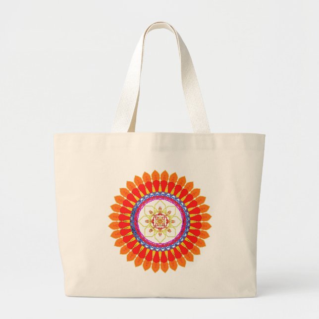 Bolso De Tela Gigante Rhythmic Euphoria Mandala  (Frente)