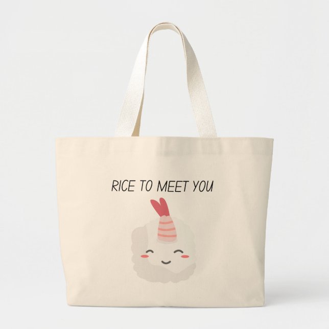 Bolso De Tela Gigante Rice Para Conocerte Kawaii Sushi (Frente)