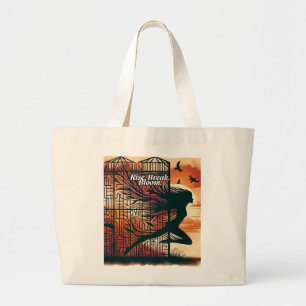 Bolso De Tela Gigante Rise Break Bloom – Powerful quote art for blooming