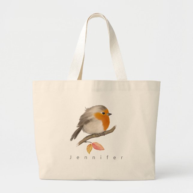 Bolso De Tela Gigante Robin Bird inglés (Frente)