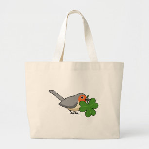Bolso De Tela Gigante Robin lindo con Shamrock Clover Personalizado