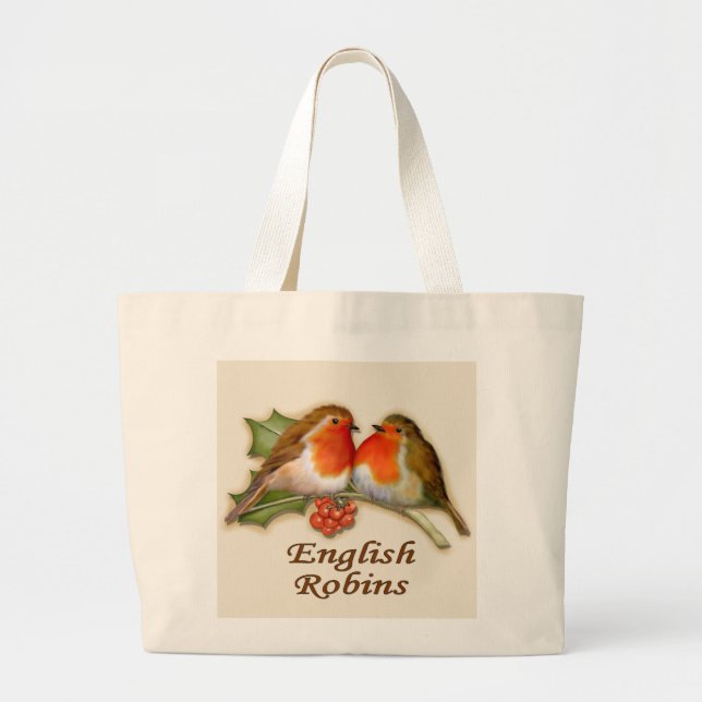 Bolso De Tela Gigante Robins en inglés (Frente)