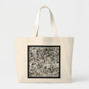Bolso De Tela Gigante Roca granítica blanca con marco negro