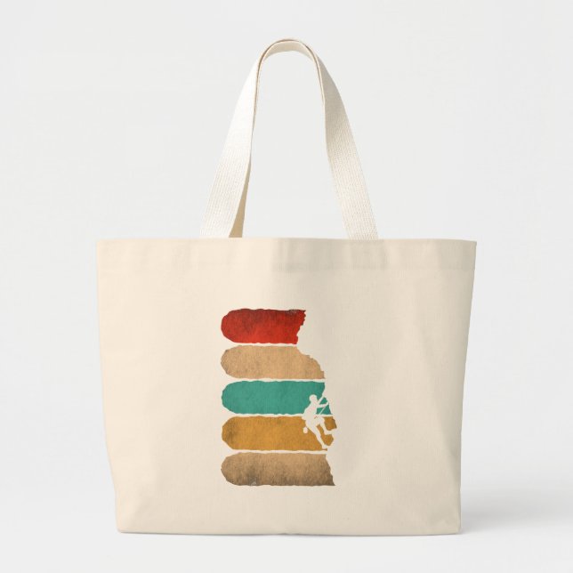 Bolso De Tela Gigante Rock Climbing Retro Hipster Climber Novedad (Frente)