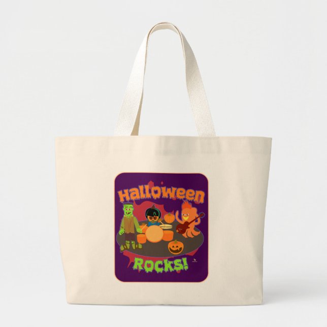 Bolso De Tela Gigante RockIng Halloween Spooky Personalizado de Octubre  (Frente)