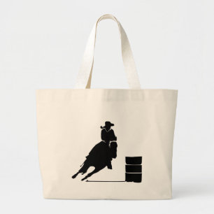 Bolso De Tela Gigante Rodeo Tema Cowgirl Barrel Carreras Silhouette