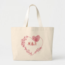 Bolso De Tela Gigante Romantic Heart Floral Tote Bag