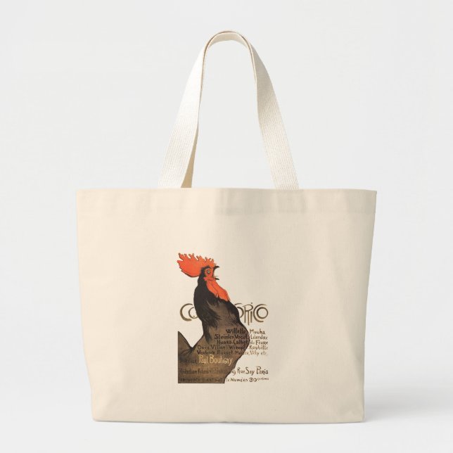 Bolso De Tela Gigante Rooster Steinlen Cocorico Arte francés (Frente)