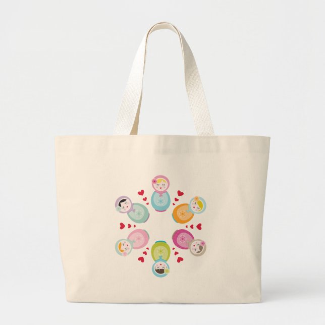Bolso De Tela Gigante ROPA :: muñecas babushka - mandala (Frente)