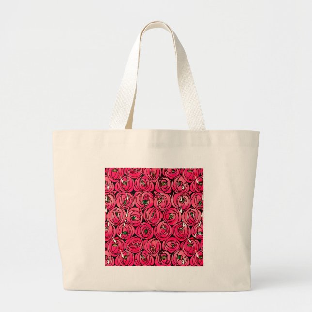 Bolso De Tela Gigante Rosa Art Nouveau Rennie Macintosh Graphic (Frente)