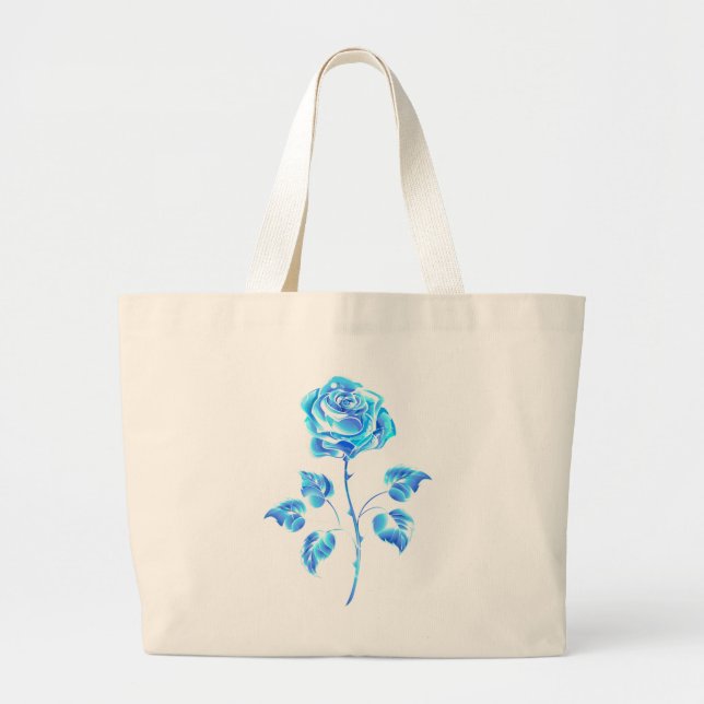 Bolso De Tela Gigante Rosa Azul Ardiente (Frente)