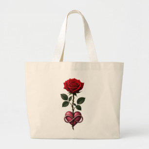Bolso De Tela Gigante Rosa de Amor Infinito