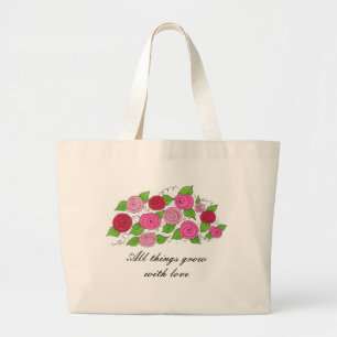 Bolso De Tela Gigante Rosas