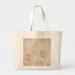 Bolso De Tela Gigante Rosas de Papel Sepia