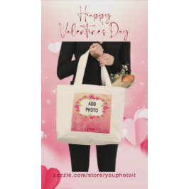 Bolso De Tela Gigante Rosas rosas rosas San Valentín agrega tu foto