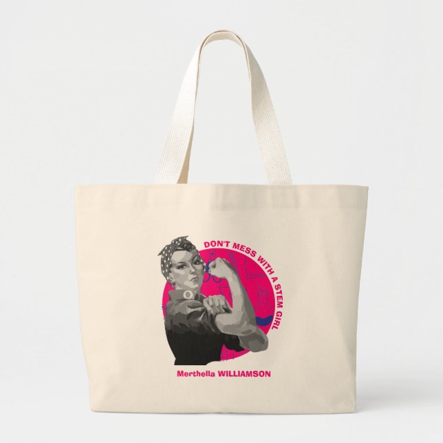 Bolso De Tela Gigante Rosie The Riveter WOMEN IN STEM Chica (Frente)