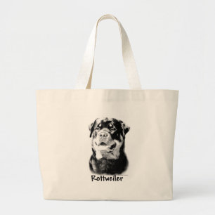 Bolso De Tela Gigante Rottweiler Carbón