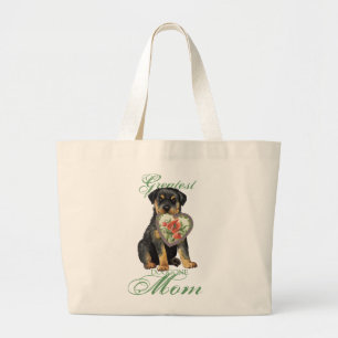 Bolso De Tela Gigante Rottweiler Heart Mom