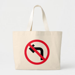 Bolso De Tela Gigante Rótulo Jumbo Tote Bag Prohibido Giro Izquierdo