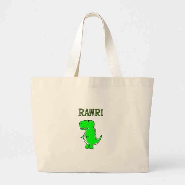 Bolso De Tela Gigante RRAWR T-Rex lindo y enojado (Frente)
