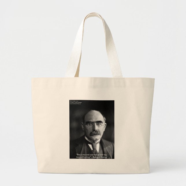 Bolso De Tela Gigante Rudyard Kipling Cita "Amor Cachorro" Regalos Tees  (Frente)