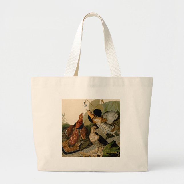 Bolso De Tela Gigante Ruffed Grouse Audubon Game Bird (Frente)