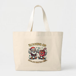 Bolso De Tela Gigante Runnin on Christmas Cheer Large Bag