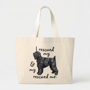 Bolso De Tela Gigante Ruso negro Terrier del rescate