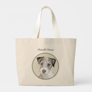 Bolso De Tela Gigante Russell Terrier Pintando Rough Original Dog Art