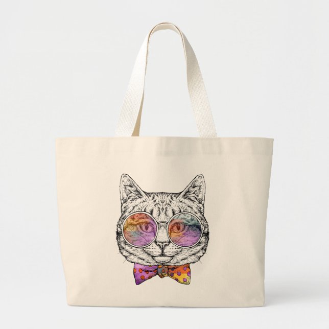 Bolso De Tela Gigante Sabio Kitty Kat (Frente)