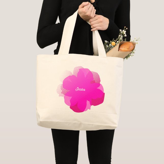 Bolso De Tela Gigante Sac Fourre-tout Jumbo Popflower Rose Shocking (Anverso (producto))