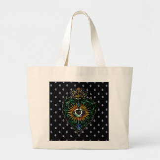 Bolso De Tela Gigante Sacred Heart with All-Seeing Eyes Jumbo Tote Bag