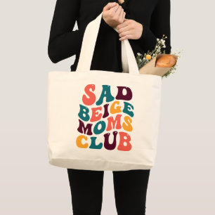 Bolso De Tela Gigante Sad Beige Moms Club Souvenir Estilo Retro Groovy