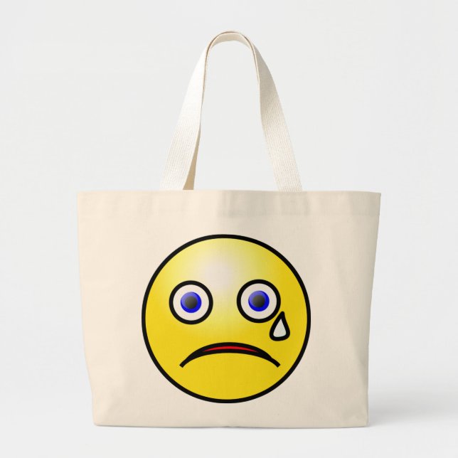Bolso De Tela Gigante Sad Yellow Face Tote Bag (Frente)