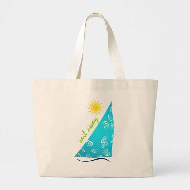 Bolso De Tela Gigante Sail Away in turquoise... (Frente)