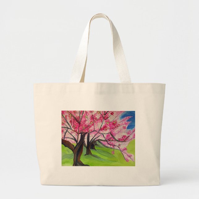 Bolso De Tela Gigante Sakura Arte japonés de florecimiento de cerezo (Frente)