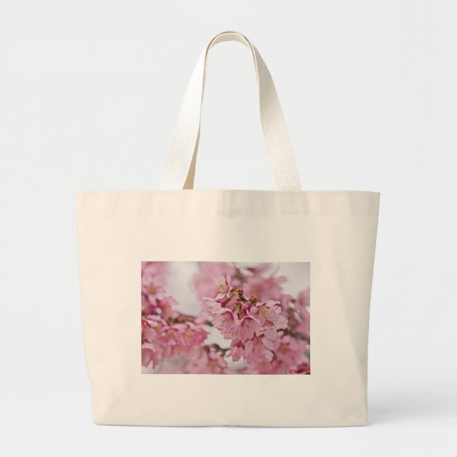 Bolso De Tela Gigante Sakura cerezo florece rosa pálido (Frente)