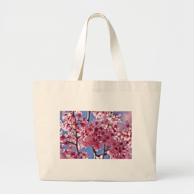 Bolso De Tela Gigante Sakura cerezos florecen estrellas rojas (Frente)