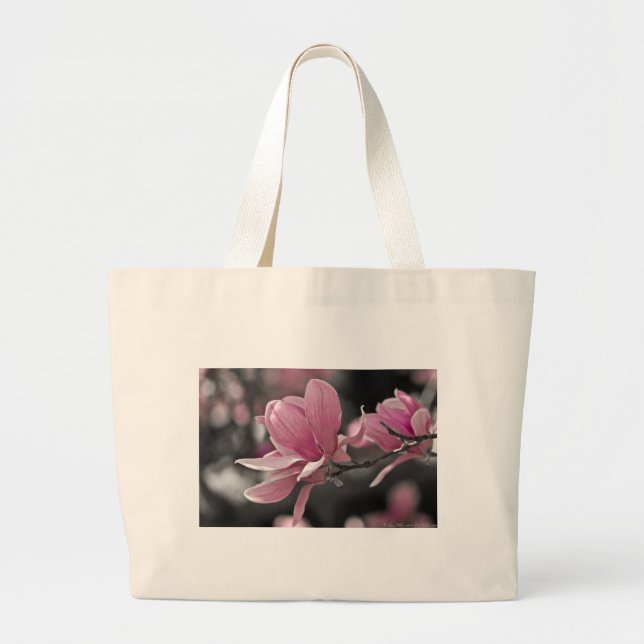 Bolso De Tela Gigante Salsa rosa japonés Magnolia (Frente)