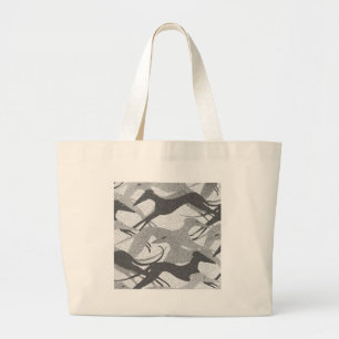 Bolso De Tela Gigante Saltando el negro de los perros - gris