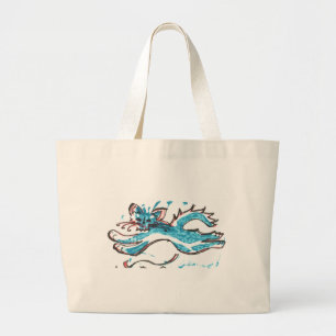Bolso De Tela Gigante Salto feliz del gato del agua