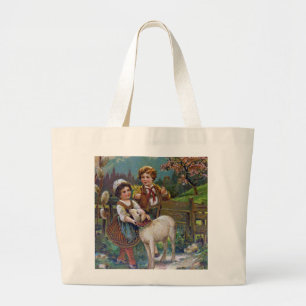 Bolso De Tela Gigante Saludos de Pascua 1908