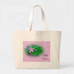 Bolso De Tela Gigante Saludos de Pascua Deptford Pink Wildflower