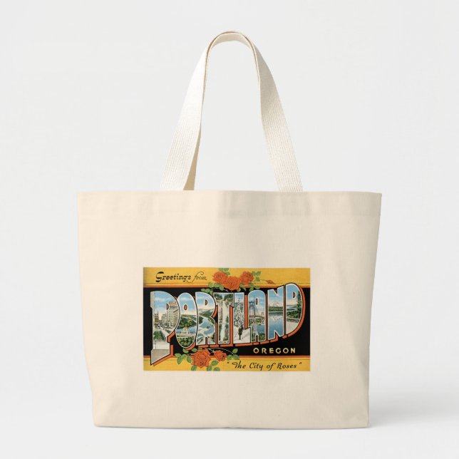 Bolso De Tela Gigante ¡Saludos de Portland, Oregon! (Frente)