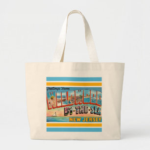 Bolso De Tela Gigante Saludos de Wildwood junto al Mar